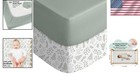 Baby Crib Sheets Pack Fitted Microfiber 28x52x8in Green Leaf For Toddler Bed