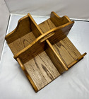Vtg Revolving Bookcase Caddy 4 Slots Desk Kitchen Farmhouse Tabletop Stamped G s