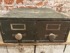 Antique 2 Drawer Globe Wernicke Card Index Cabinet Catalog File Wood W-15-246