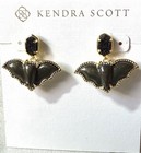     new Kendra Scott         bat      Drop Earrings  Black Drusy Gold-plated A28