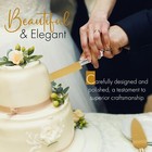 Clear Gold Cake Knife And Server Set  Steel Plated Blades With Acrylic Handles