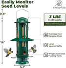 Squirrel Proof Bird Feeder For Outdoors Hanging  Metal Wild Bird Feeders With Re