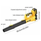 Cordless Leaf Blower 580cfm 160mph   6 Speed Levels Electric W 2 Batteries 4 0ah