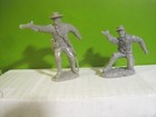 Tssd Marx Civil War Playset 5 Confederate Rebels  60mm Gray Plastic Toy Soldier