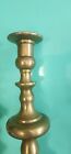 6 Lb 3oz Pair Of Vintage Heavy Solid Brass Candle Holders Square Base About 12  