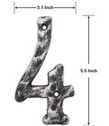  2 Pack  5 5  Cast Iron Address Number  4      Rustic  Heavy Duty Outdoor Sign