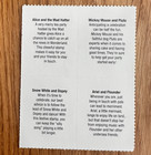 2003 The Art Of Disney Celebration Set Of 4 Stamps Snow White Ariel Alice