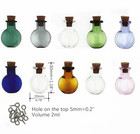 10pcs Colored Tiny Glass Jars Mini Glass Bottles With Cork Stoppers Mini Flat Ro
