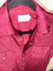 Vintage H Bar C California Ranchwear Men   s 15 Long Tail Pearl Snap Red Shirt