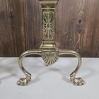 Vintage Brass Fireplace Andirons Set     Claw Feet     Federal Style Urn Finials