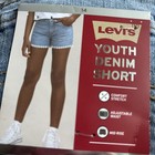 Nwt Levi s Girlfriend Denim Jean 3    Shorts Flower Hem Girls 14 Stretch Mid Rise