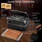Travel Humidor Box And Cigar Accessories Set  Portable Cigar Humidor Case With 2