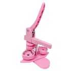 Heart Shaped Diy Pin Button Maker Machine - 100pcs Parts Included  pink 
