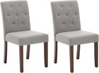 4x Dining Chairs Upholstered Fabric Kitchen Chairs With Wood Legs   Padded Seats