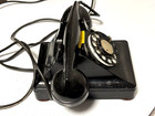Bell System Western Electric Telephone Black F1 Rotary Phone Desk Top 1940s Vtg