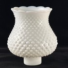 Vtg White Milk Glass Hobnail Hurricane Oil Lamp Shade Globe 1 5 8  Fitter