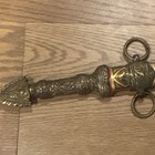 Antique  Toledo  Ornate Curved Dagger W  Decorative Scabbard  Metal  Gold 