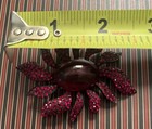 Rare Magnificent Garnet Rhinestone Vintage Signed  Marvella Lg  Brooch Jappaned