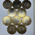 Lot Of 10  20 Pesos  Bicentenario De La Independencia Y Mexico Uncirculated Bu