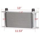 19 Row An10 Aluminum Engine Transmission Oil Cooler Kit Silver
