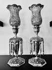 Antique Hand Engraved Persian Islamic Arabic Solid Silver Pair Chandeliers 2272g