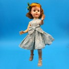 Vintage 1950s Sweet Sue Walker Doll 17  Hard Plastic Sleep Eyes Blue Dress Shoes