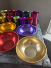 Vintage Set Of Colored Anodized Aluminum Tumblers And Bowls