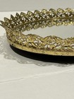 Vintage Oval Vanity Mirror Perfume Tray 16x12 Ornate Gold Tone Filigree
