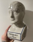 L n  Fowler Phrenology Scientific Psychology 9    Bust Head Porcelain Ceramic Vtg