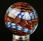 Bryan Trillas Glass Marble filigree Cane uv Reactive red Blue Black 1 30 Inch