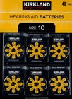 Kirkland Zinc-air Premium Hearing Aid Batteries Size  10  13  312 Or 675 Bb 2028