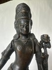 Antique Indian Bronze Sculpture Of Hindu Godess Laxmi