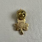 Vintage Gold Tone Leprechaun  3 Leaf Clover Enamel Lapel Hat Pin Pinback 1 25 