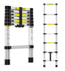 12 5ft Aluminum Telescoping Extension Ladder 330lb Capacity With Lock   Hook