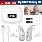 Bte Digital Rechargeable Hearing Aid For Severe Hearing Loss With Charging Case