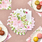 Vintage Floral Party Supplies  White Paper Napkins  6 5 X 6 5 In  150 Pack 