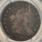 1806 Draped Bust Half Dollar O-121 Pointed 6  Stems - Pcgs F-15  Original  Nice 