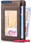 Travelambo Slim Wallet Front Pocket Minimalist Leather Rfid Blocking Medium Size