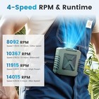 20000mah Portable Waist Fan Clip On Belt Shirt Body Rechargeable Battery 5 Speed