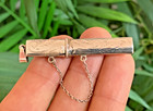 Vtg English Sterling Silver Etui Needle Case Pendant W  Safety Chain Chatelaine