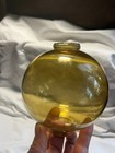 Antique Amber Honey Yellow Glass Lightning Rod Ball Smooth Globe 5 
