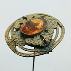 Hatpin X12 Antique Victorian Art Nouveau Brass Rhinestone Filigree Glass Mosaic 