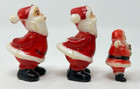 Lot Of 3 Santa Claus Hard Plastic Vintage Figurines