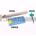 Lathe Face Grooving Holder 16mm Indexable Grooving Inserts 3mm 10pcs