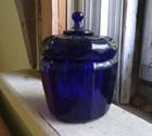 1840s Pontiled Pattern Mold Blown 12 Panel Cobalt New England Covered Ink Jar
