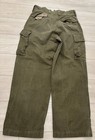 Vintage 1950s French M47 Military Cargo Pants  Button Fly 32x30 Vtg Workwear
