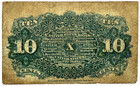 Fr  1257 Fourth Issue 10 Cents Bust Of Liberty Us Fractional Currency Note