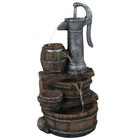 Cozy Farmhouse Pump barrel Water Fountain With Led Lights - 23 In By Sunnydaze