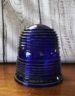 Vintage Westinghouse Cobalt Blue Airport Runway Light Cover Lens Pressed Glass