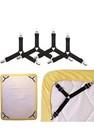 4pcs Bed Suspender Straps Mattress Fastener Holder Triangle Grippers Sheet Clips